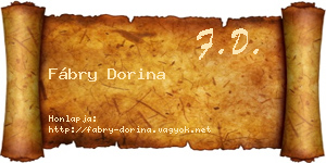 Fábry Dorina névjegykártya